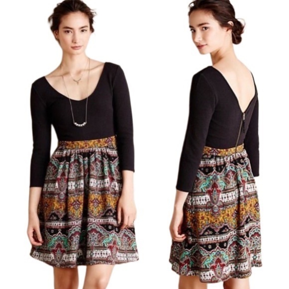 Anthropologie/Maeve Paisley Fit & Flare Dress